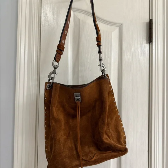 Rebecca Minkoff Brown Suede Shoulder Bag - Picture 1 of 7